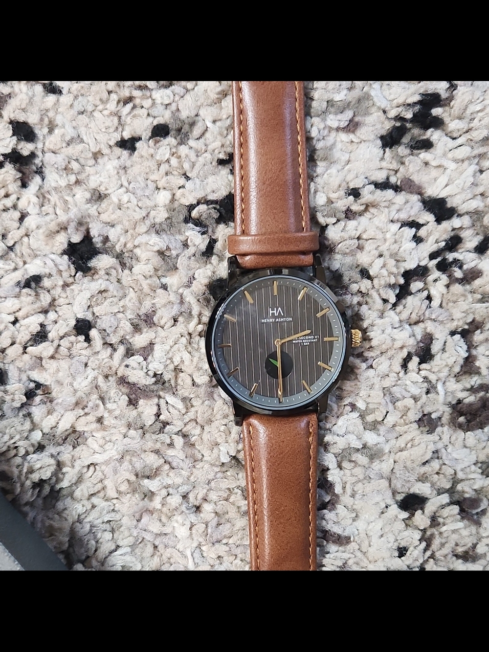 Henry Ashton Brown Leather Strap Watch - Brown & Black